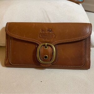 Vintage Coach Wallet, Bleecker.  Whisky colored leather, buttery soft.